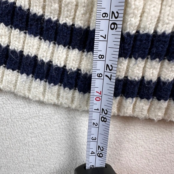 American Eagle Cable Knit Cardigan Sweater Varsity Oversized Cream Sz S - Picture 7 of 8